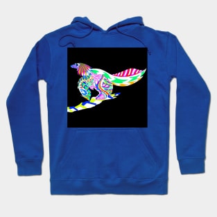 winged dinosaur fossil in magnificent mexican colors Hoodie